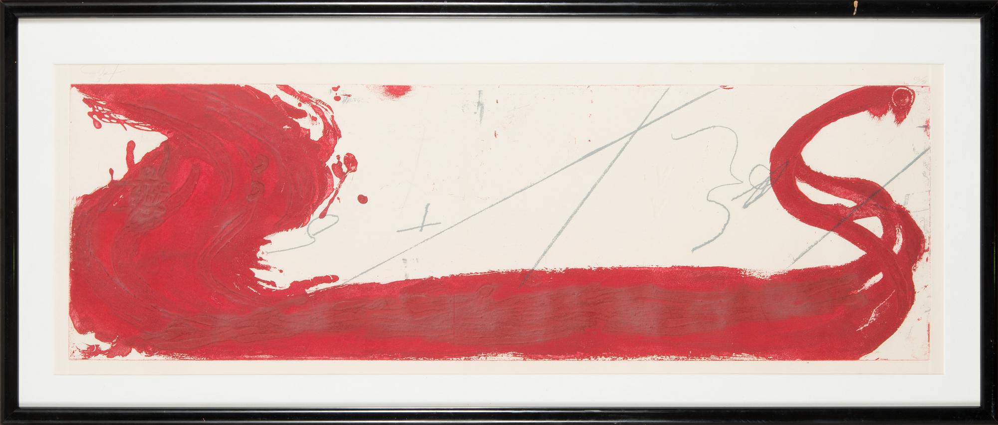 Antoni Tàpies, etching and carborundum, signed and numbered 16/50.