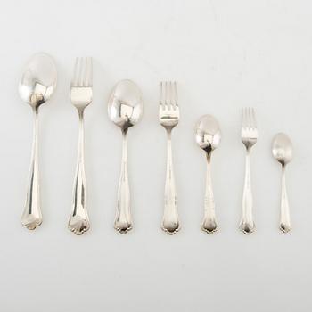 Cutlery service 102 pcs silver Hallbergs Stockholm ca 1948-1965.