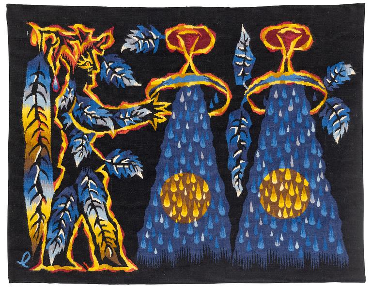 Jean Lurcat, tapestry, "Verseau", tapestry weave, ca 80 x 63 cm,  signed L.