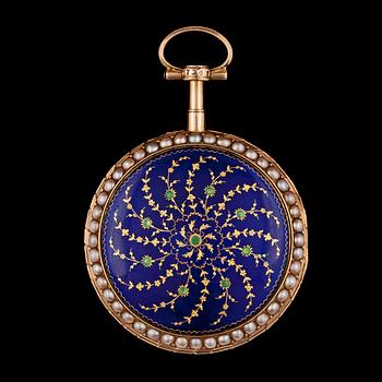 A gold and enamel verge pocket watch, Berthoud, Paris, c. 1820.