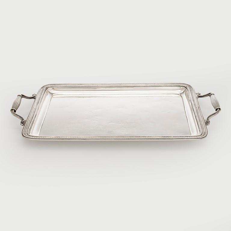 K. Fabergé, a silver tray, Saint Petersburg 1898-1903.