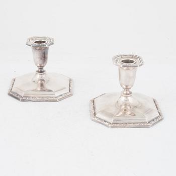 A pair of Norwegian silver candlesticks, mark Thorvald Marthinsen Sølvvarefabrik, first half of the 20th Century.