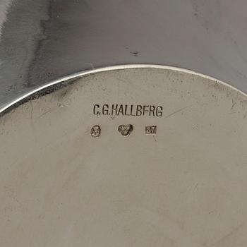 CG HALLBERG, skål/ytterfoder, silver, Stockholm 1904.