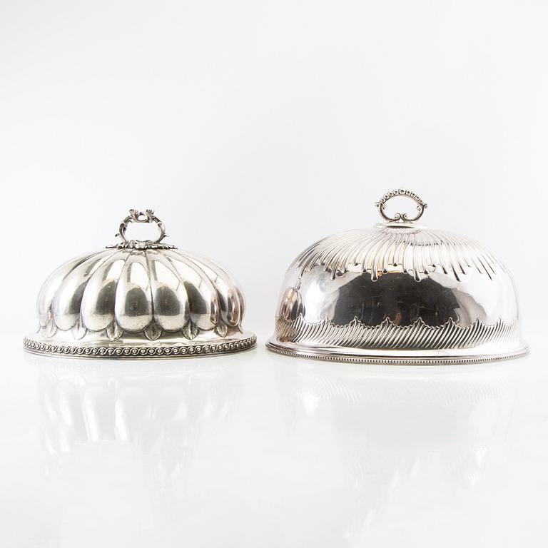 Cloche/Serving dome 2 pcs silver-plated early 20th century England.