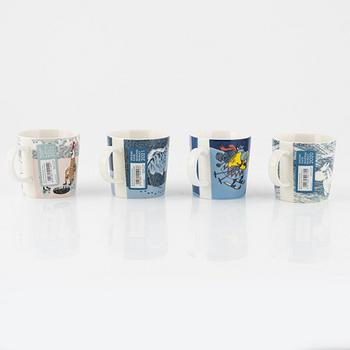 Ten porcelain Moomin mugs Arabia, Finland.