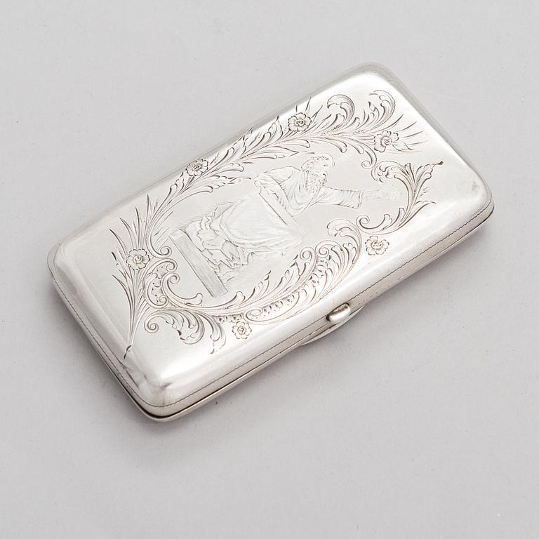 A silver cigarette case, Turku Finland, year 1900.