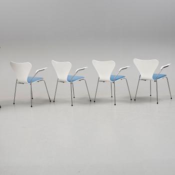 KARMSTOLAR, 4 st, "Sjuan", Arne Jacobsen för Fritz Hansen.