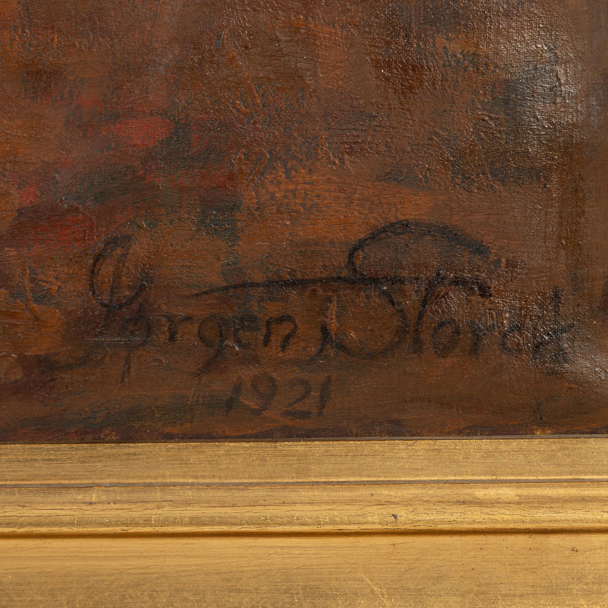 Jørgen Storck, oil on canvas, signed and dated 1921.