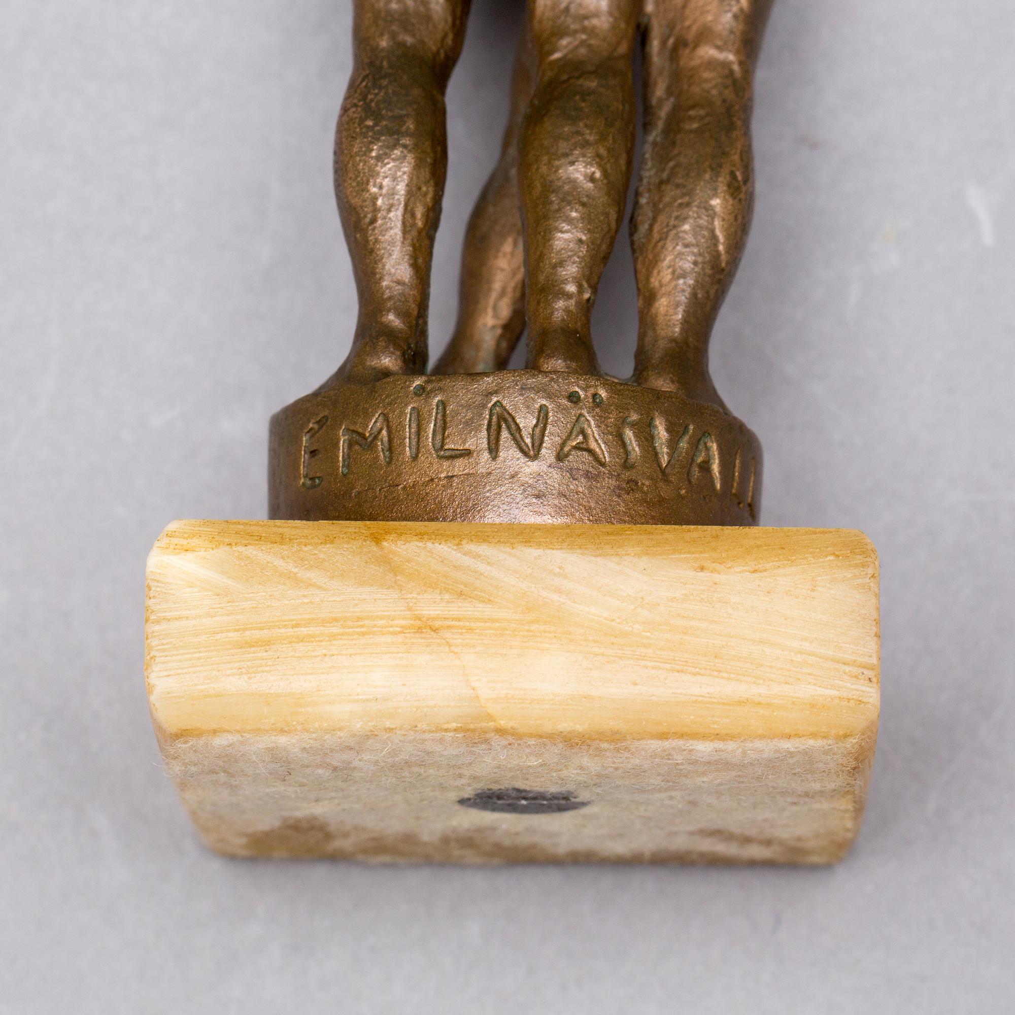 EMIL NÄSVALL, skulptur, brons, signerad.