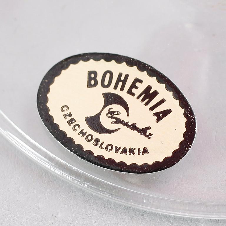 CHAMPAGNESKÅLAR, 12 st, glas, Böhmen, 1900-talets mitt.