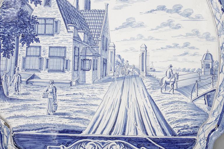 PLAKETTER, två stycken, fajans, Holland, 1800-tal.