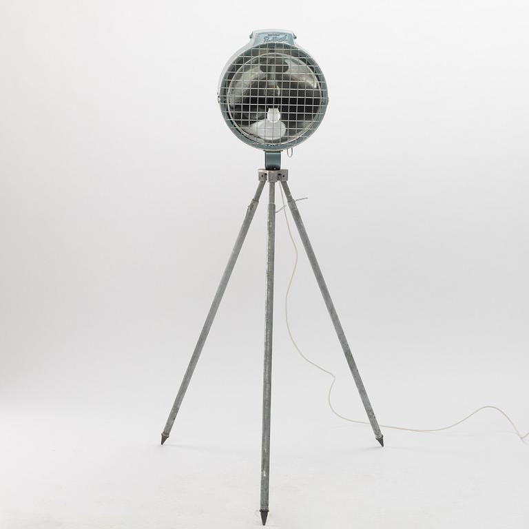 A British Bullfinsh lamp on tripod mid 20th century.