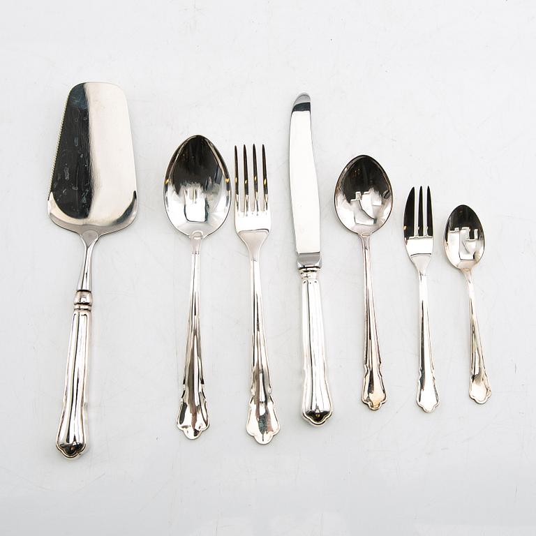 Cutlery approx 42 dlr "Chippendale" silver Eja 2002.