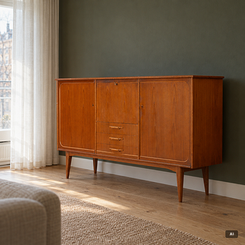 Sideboard, teak, 20th century.