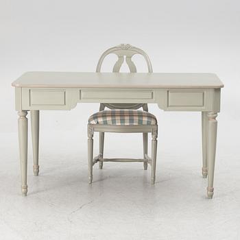 A Gustavian style desk with a chair, Åmells Möbler.