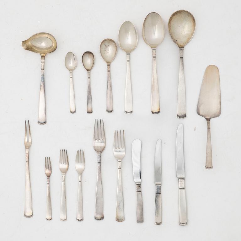 Jacob Ängman, Cutlery service, 108 pieces, silver, model "Rosenholm", GAB.