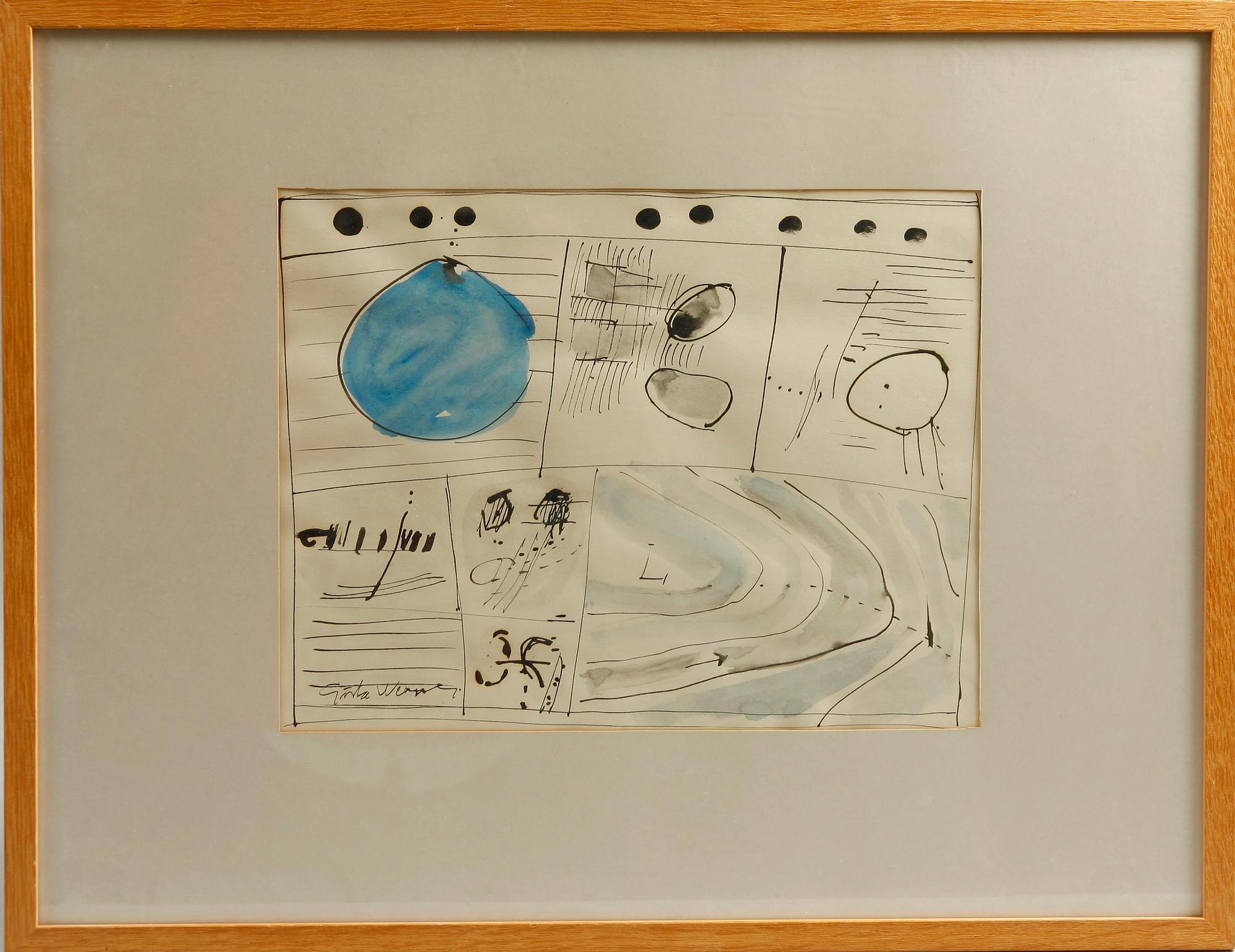 GÖSTA WERNER, blandteknik, sign.