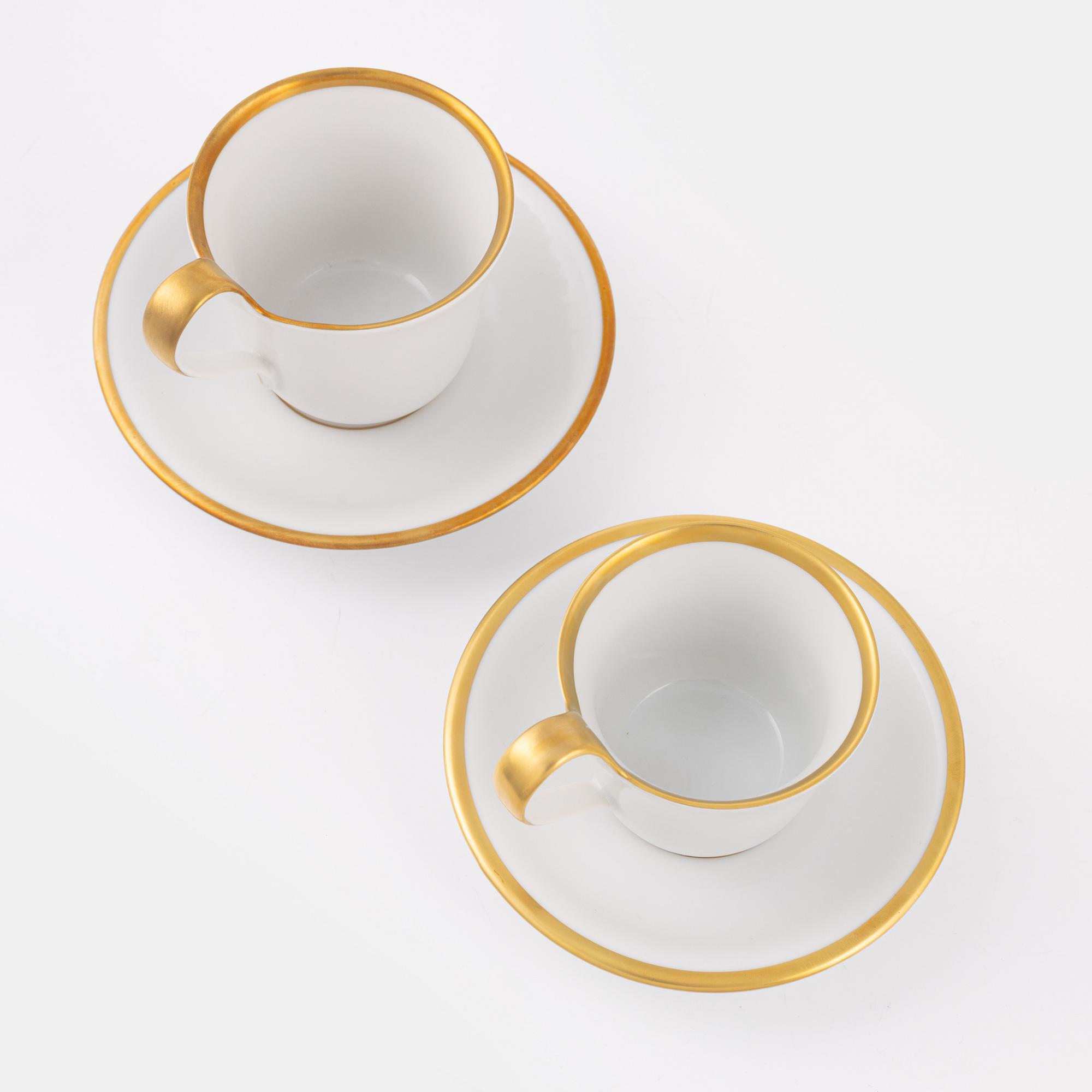 Kaffekoppar med fat, 8 delar, porslin, Bing & Grøndahl, Danmark.