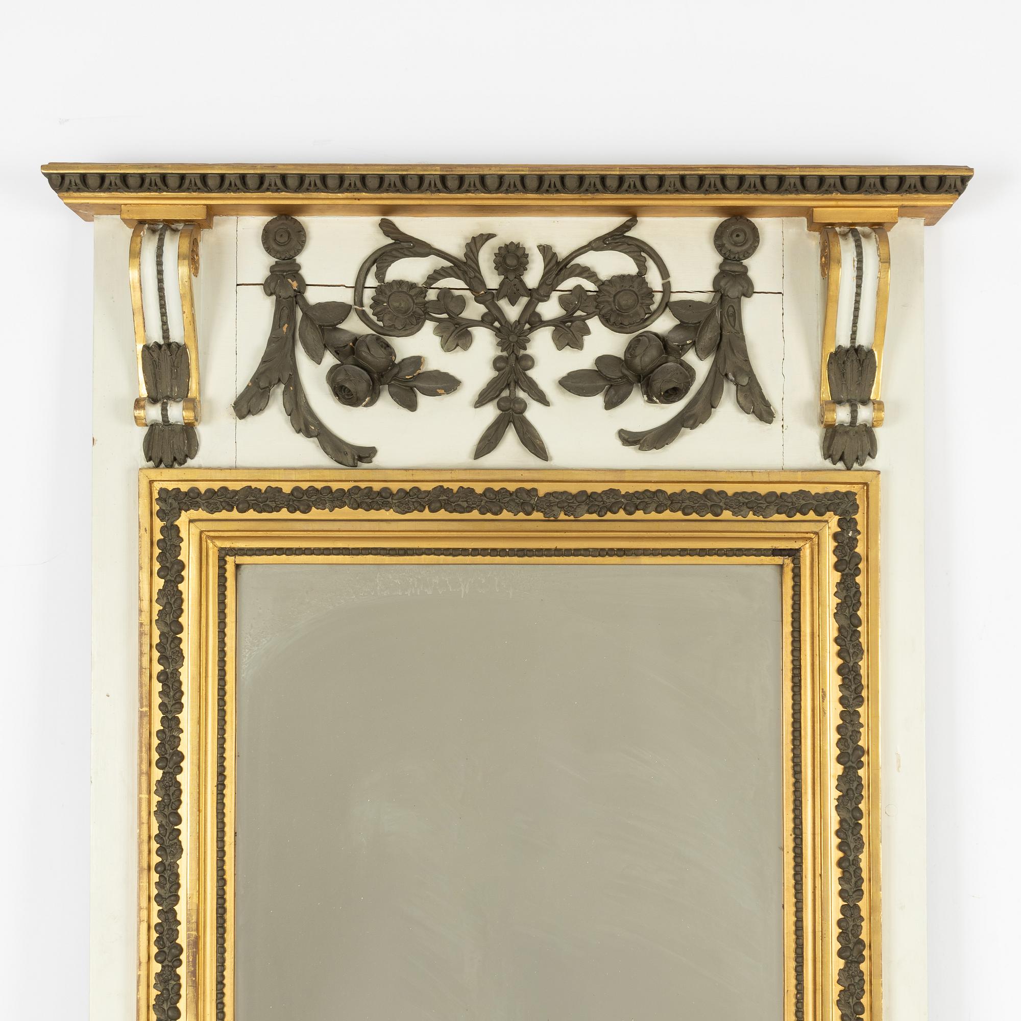 Mirror/wall panel, late Gustavian, circa 1800.