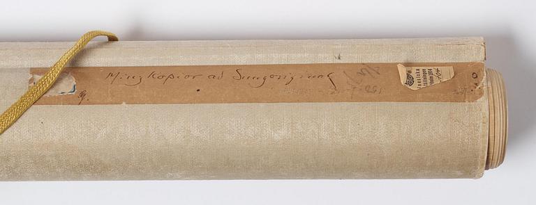 A Chinese scroll painting, ink and colour on silk. Late Ming dynasty/early Qing dynasty.