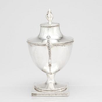 Petter Eneroth, sockerskål med lock, silver, Stockholm 1785. Gustaviansk.