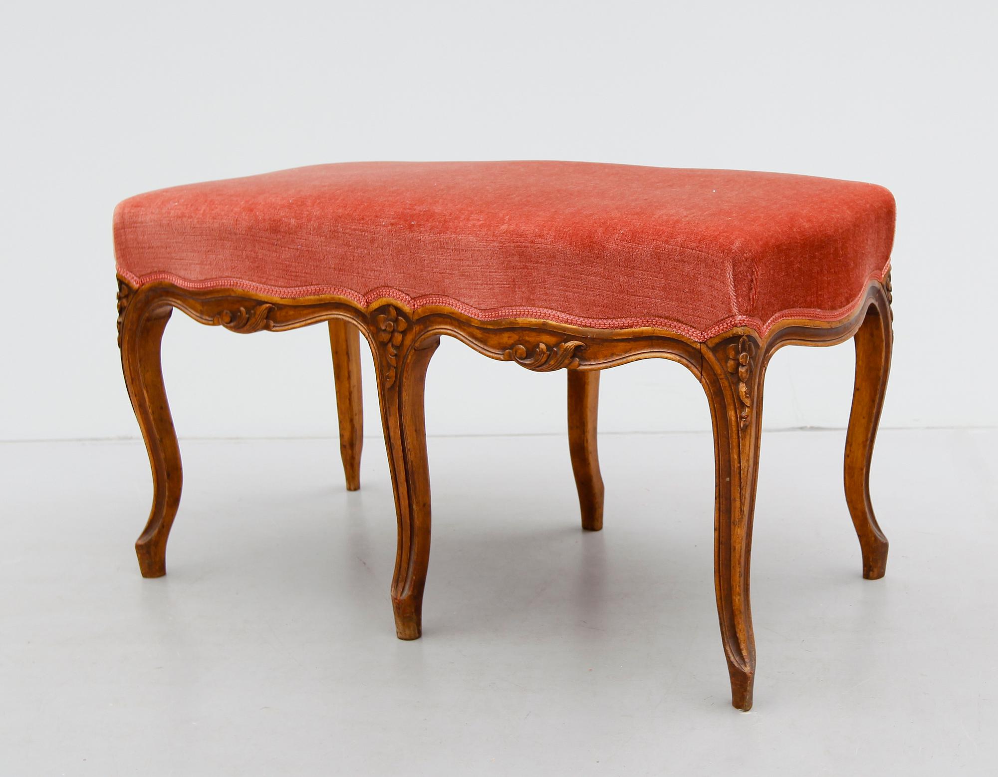 TABURETT, rokokostil, 1900-talets mitt.