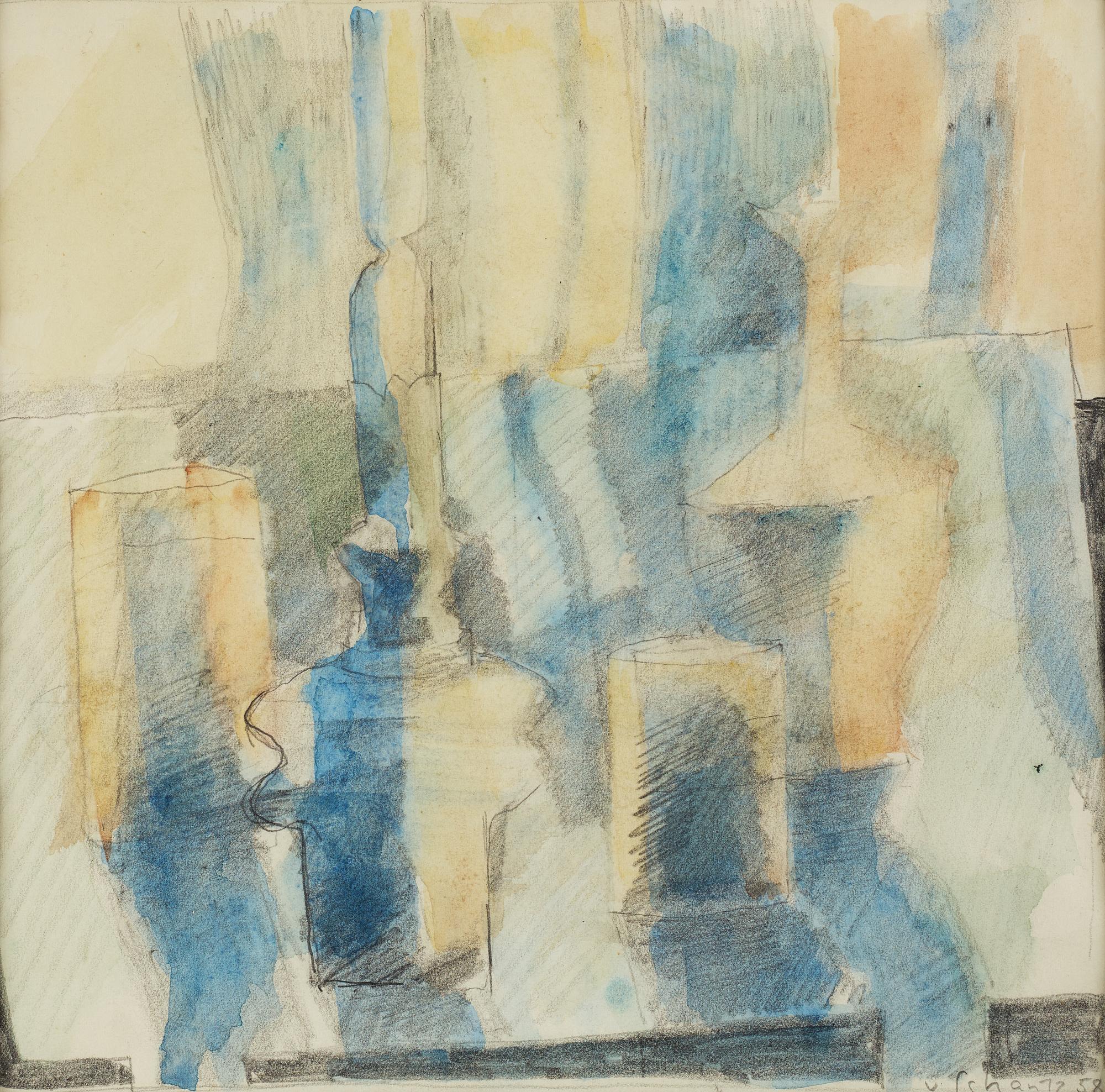 Philip von Schantz, watercolor, signed and dated -58.