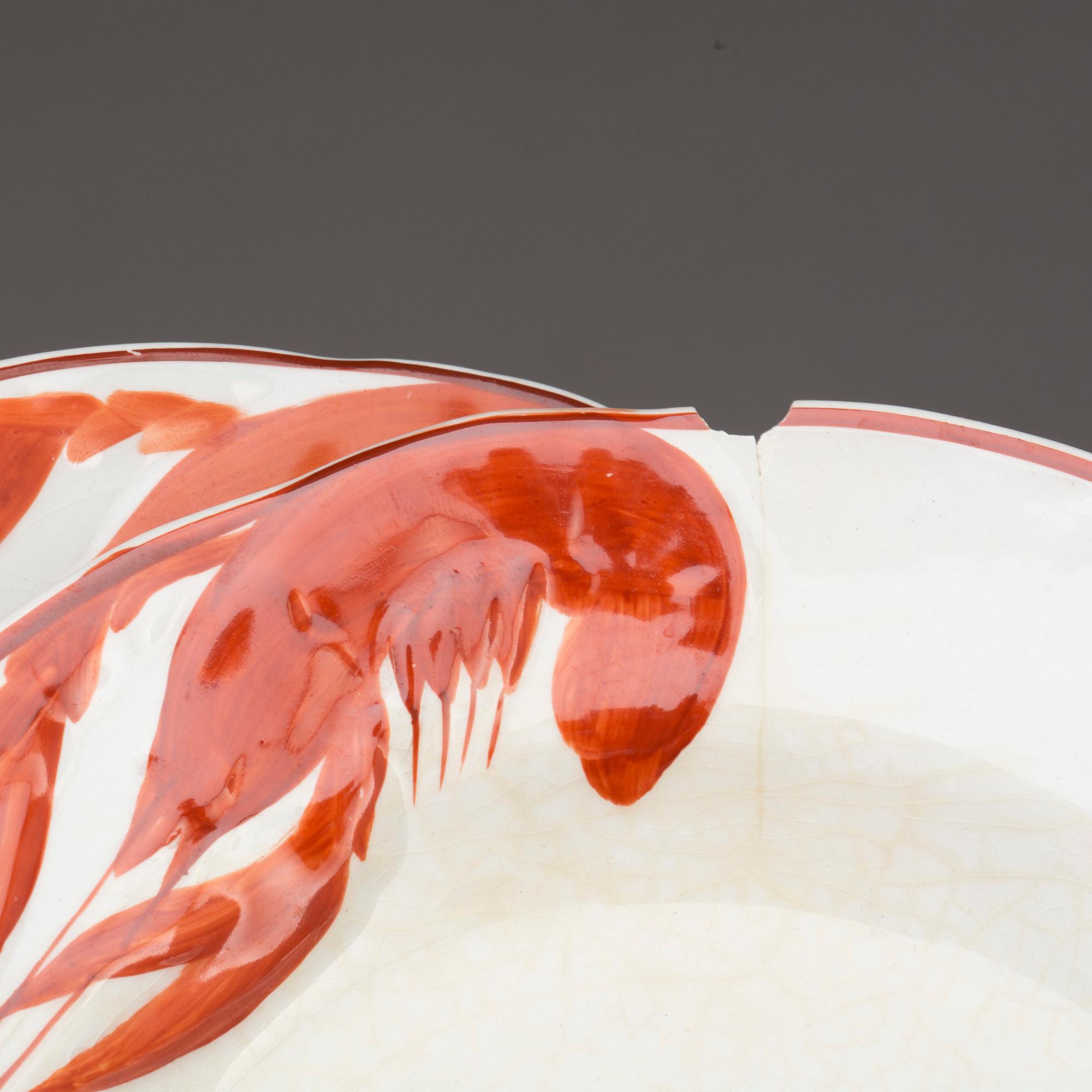 SERVISDELAR, 13 delar, flintgods. Alf Wallander, Kräftservis, Rörstrand. 1900-talets början.