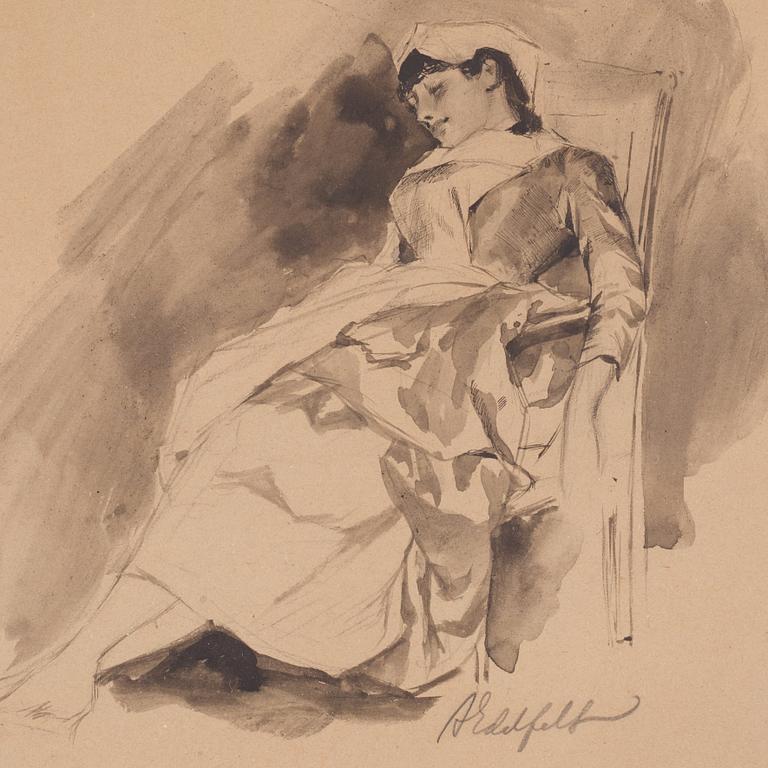Albert Edelfelt, Resting woman.