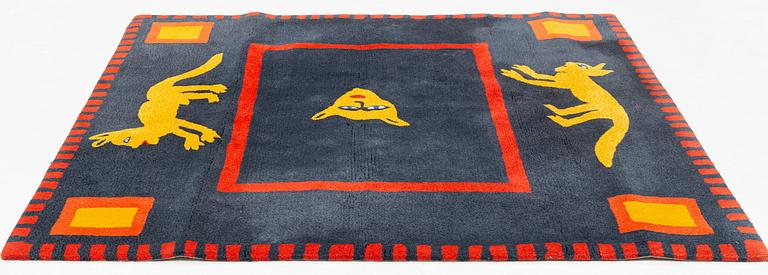 Ulrica Hydman-Vallien, a 'Cat' carpet, Kinnasand, limited edition, Nr, 76/100, ca 200 x 200 cm.