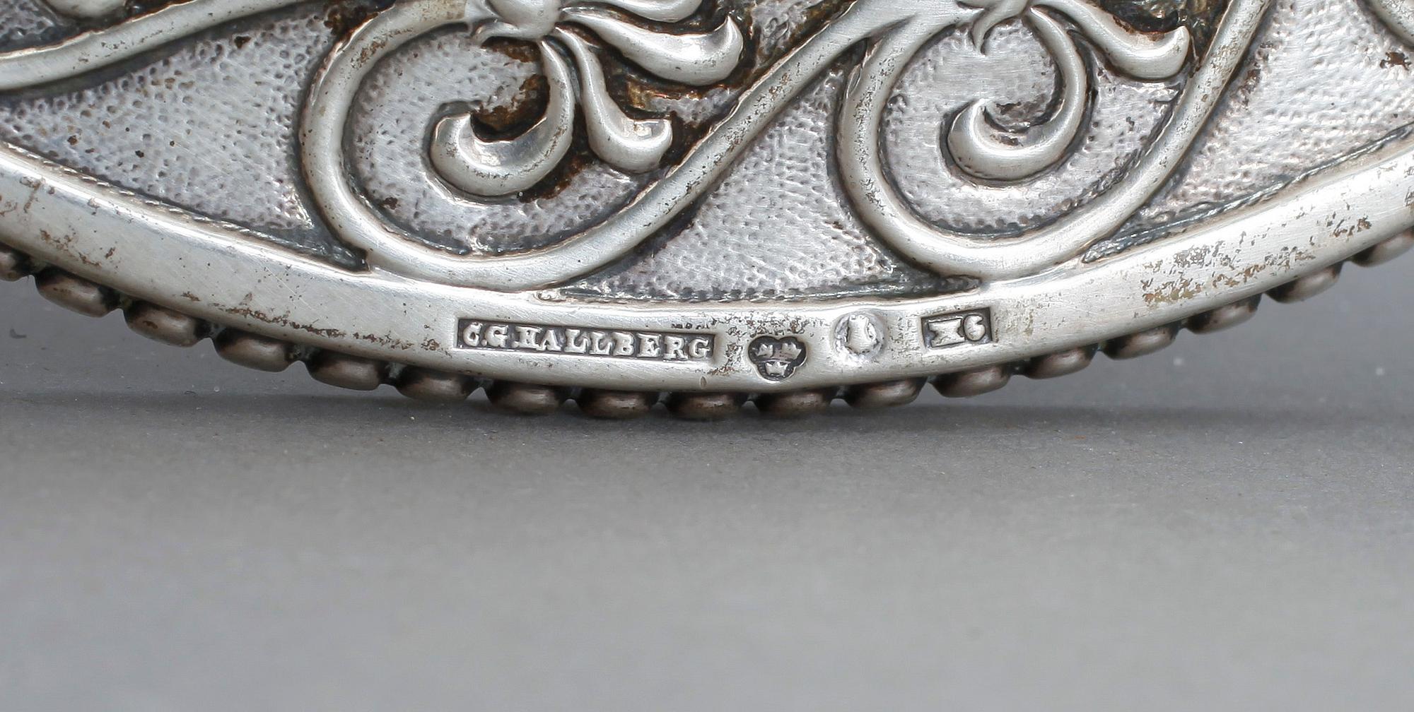 SOCKERSKÅL, silver, gustaviansk stil, C.G. Hallberg, Stockholm, 1900, vikt ca 486 g.