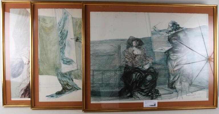 CLAUDE, WEISBUCH, 3 st. Litografier, sign 23,105 resp 107/160.