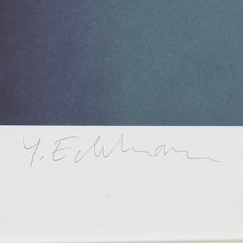 A signed litograph in colours by Yrjö Edelmann.