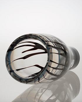 A Vicke Lindstrand glass vase, 'Tree in fog', Kosta 1950's.