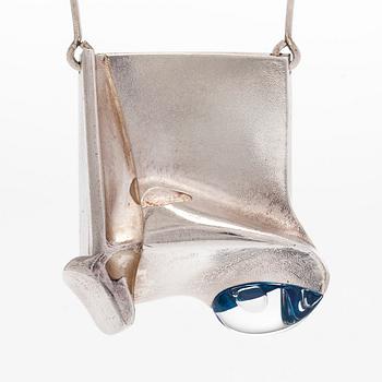 Björn Weckström, necklace, “Monolit”, silver, acrylic, Lapponia, 1973.