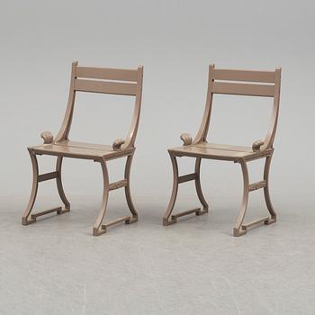 A pair of late 20th century garden chairs, "Sneckan", Folke Bensow, Byarums Bruk.