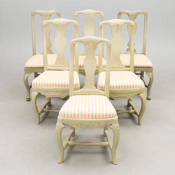 Six 18th Century late Baroque/Rococo chairs.