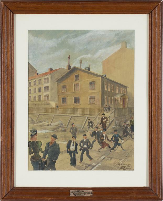 RUDOLF CARLBORG, 3 st, akvarell med täckvitt, signerade och daterade.