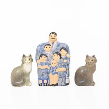 Lisa Larson, three figurines, K-studio, Gustavsberg.