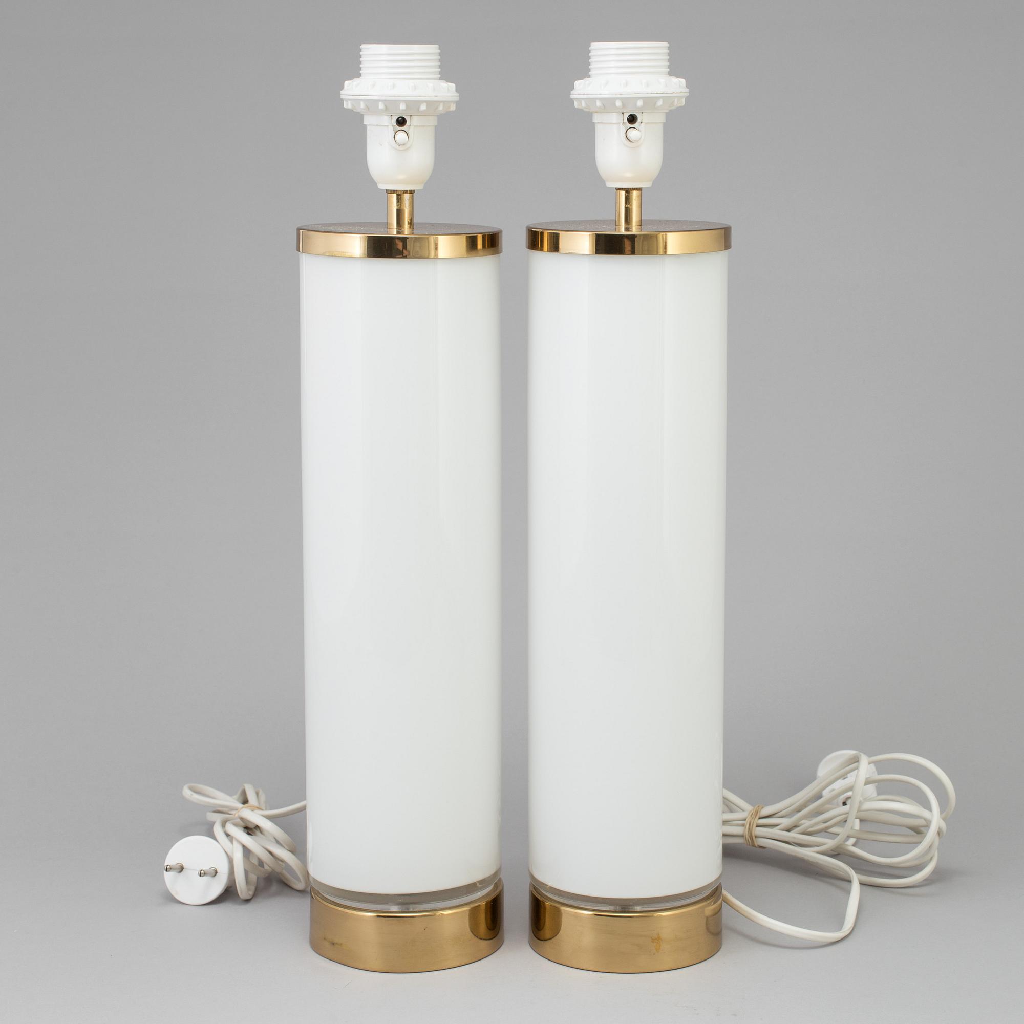 A pair of glass table lights from Bergboms, 1960's/70's.