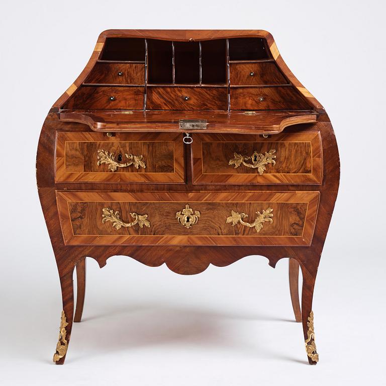 A Swedish Rococo secretaire attributed to J Åbrandt (Stockholm 1749-73).