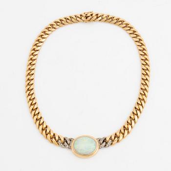 18K gold, opal and diamond necklace, by Gunnar Fahlström,