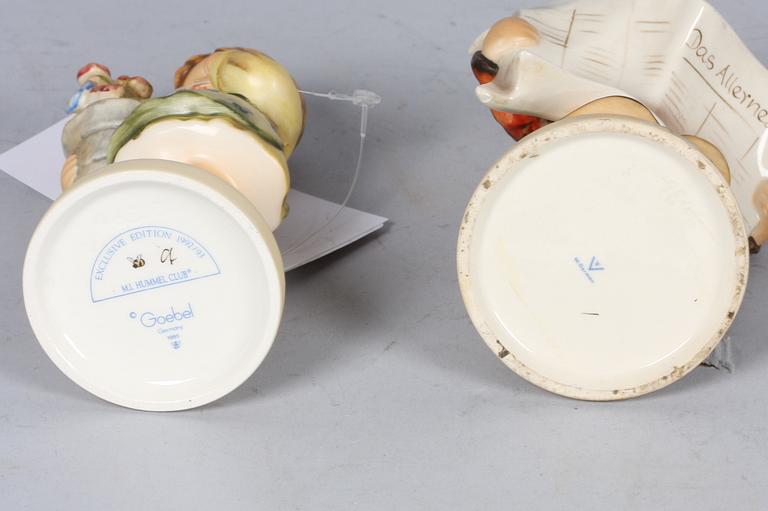 FIGURINER, 2 st, porslin, hummel, Goebel.