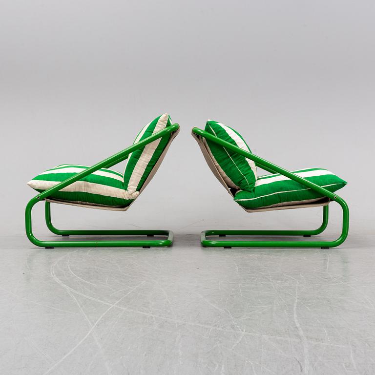 A pair of 'Gogo' easy chairs by Charlotte Rude & hjördis Olsson-Une, IKEA, model launched 1981.