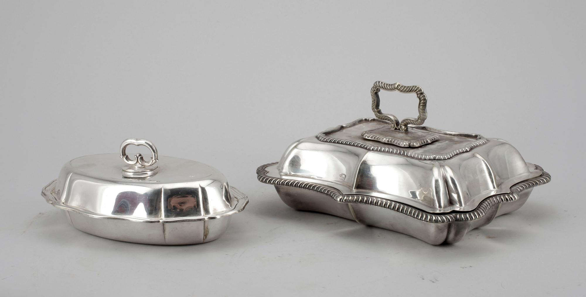 DUBBELKAROTTER, 2 st, nysilver, bla Jays Oxford Street, 1900-talets första hälft.