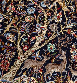 Matta Keshan old part silk signerad ca 218x140 cm.