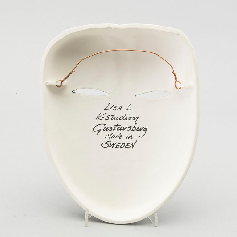 A Lisa Larson glazed ceramic mask signed.