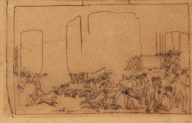Carl Fredrik Hill, "Revolutionsscen II" (Striden framför Saint-Roch).