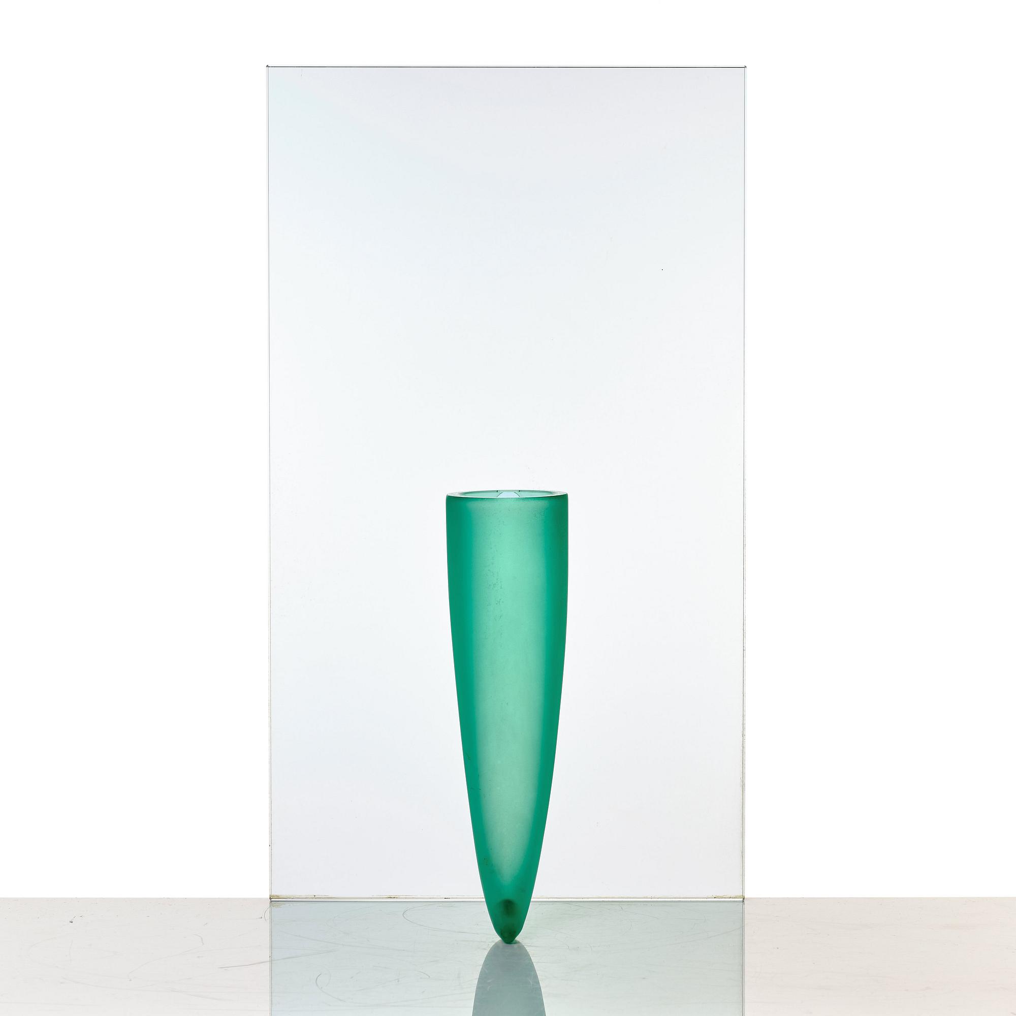 Philippe Starck, "Petite Etrangete Contre Un Mur", a sculpture/vase, ed. 50/50, Daum, Nancy, France, 1980's.