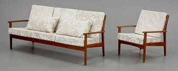 SOFFA samt FÅTÖLJ, troligen Svegards Markaryd, 1960/70-tal.